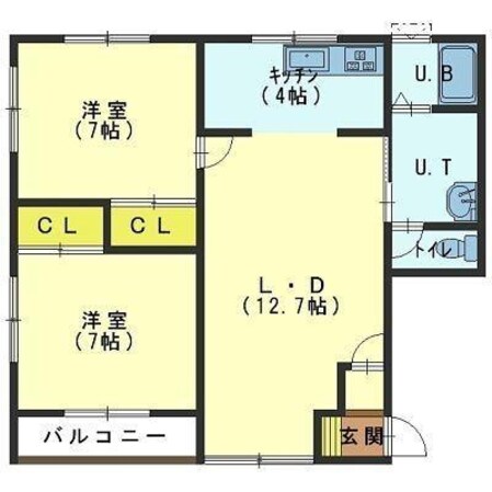 フォレストパーク久根別β館の物件間取画像